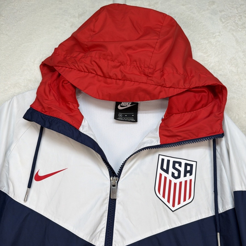 Nike USA Soccer Windrunner Hooded Jacket Men's Medium Full Zip Team USA